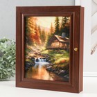Ключница "Домик у речки" 24х29 см орех - фото 24078604