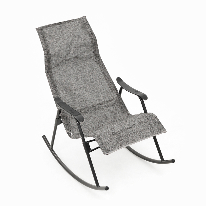 Кресло-качалка садовое "Нарочь", 110 х 62 х 94 см, каркас черный, сиденье серое - фото 1909650714