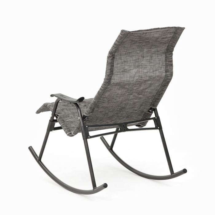 Кресло-качалка садовое "Нарочь", 110 х 62 х 94 см, каркас черный, сиденье серое - фото 1909650716