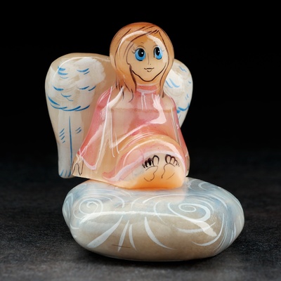 Сувенир "Ангел на облаке", 6,5 х 6,5 см, селенит