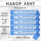 Набор лент "Выпускник", шёлк синий фольга, 5шт - фото 321629013