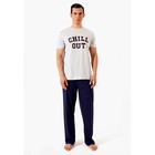 Комплект мужской: футболка, брюки, размер M, цвет серый - Фото 1