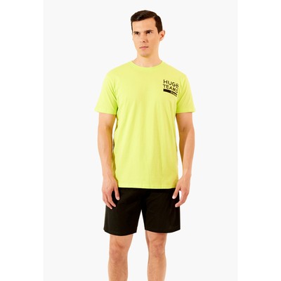 Комплект мужской: футболка, шорты, размер M, цвет зелёный