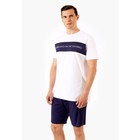 Комплект мужской: футболка, шорты, размер M, цвет белый - Фото 2