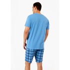 Комплект мужской: футболка, шорты, размер M, цвет синий - Фото 4
