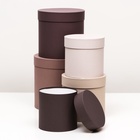 Набор шляпных подарочных коробок 5 в 1, песочный, 23×23-15×15 см - Фото 3