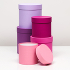 Набор шляпных коробок 5 в 1, сиреневый, 23×23-15×15 см - Фото 2