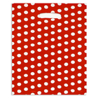 Пакет подарочный, металлизированный, "Горох" красный 17х25 см , 20 микрон 10 шт набор - фото 321580290