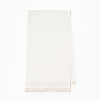 Дорожка на стол «Этель» Linen style, 40×146 см, 100% лён, белая