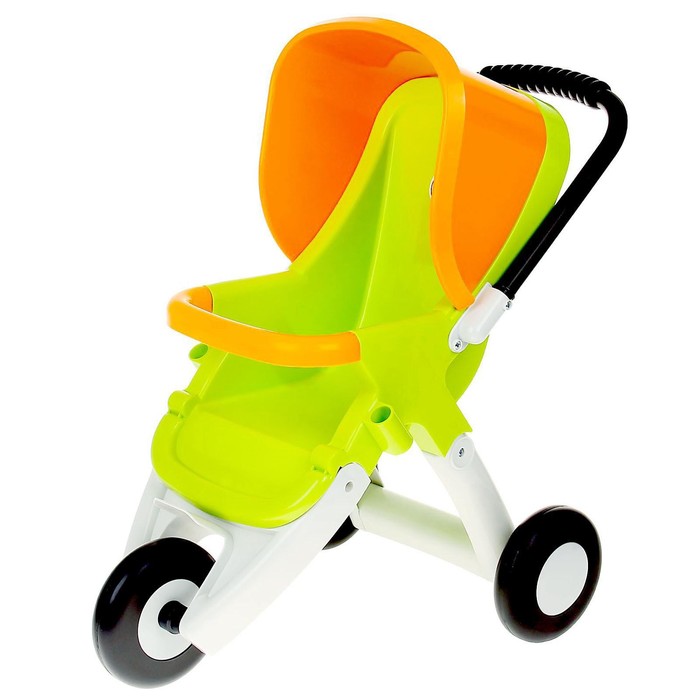 Прогулочная коляска для кукол, 3-х колёсная, цвета МИКС - Фото 1