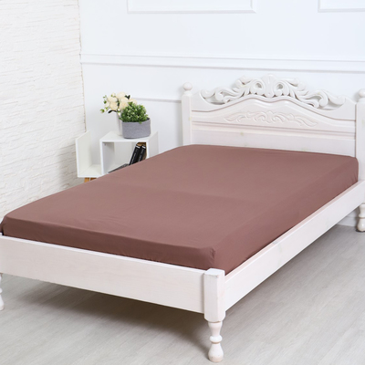 Простыня на резинке 1.5-спальная «Атра», 140×200+20 мокко, бязь