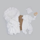 Комплект на выписку KinDerLitto «Версаль», 4 предмета, рост 50-56 см, цвет белый - фото 110203577