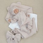 Комплект на выписку KinDerLitto «Муслин», 4 предмета, рост 50-56 см, цвет бежево-серый - Фото 6