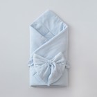 Одеяло-конверт на выписку KinDerLitto «Муслин №2», с бантом на резинке, 90х90 см, цвет голубой - фото 301137849