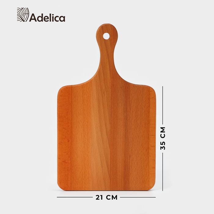 Доска разделочная Adelica «Для подачи», 35×21×1,6 см, с ручкой, массив бук - Фото 1