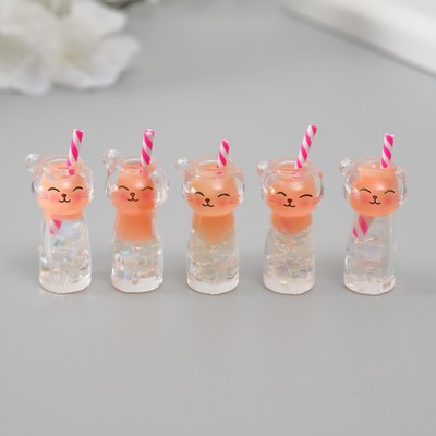 Подвеска для творчества акрил «Коктейль. Персик-кошка», светится в темноте, 3.4×1.8×1.8 см