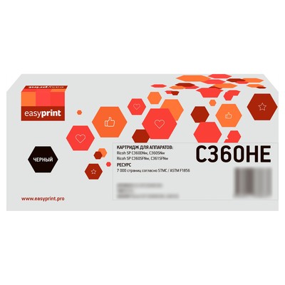 Лазерный картридж EasyPrint LR-SPC360H BK для Ricoh SP C360DNw/C360SNw/C360SFNw/C361SFNw (7   105358