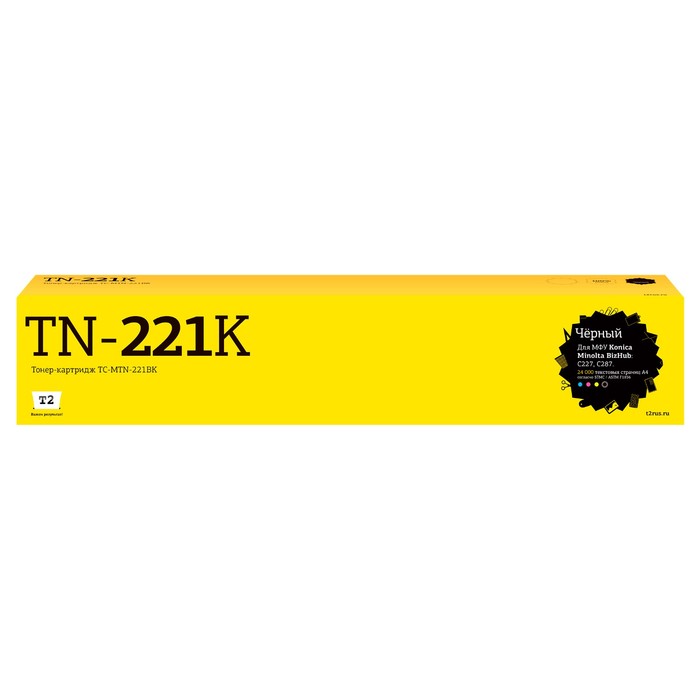 Лазерный картридж T2 TC-MTN-221BK для Konica-Minolta BizHub C227/C287 (24000 стр.) черный,   1053591 - Фото 1