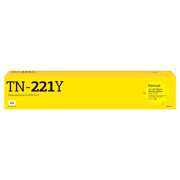 Лазерный картридж T2 TC-MTN-221Y  для Konica-Minolta BizHub C227/C287 (21000 стр.) желтый,   1053591 - Фото 1