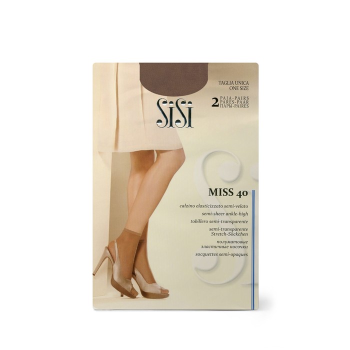 Синтетические носки Sisi Miss 40, размер единый, цвет daino, 2 пары - Фото 1