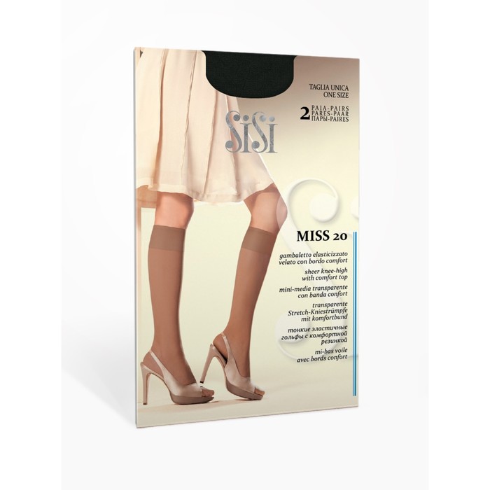 

Синтетические гольфы Sisi Miss 40, размер единый, цвет nero, 2 пары