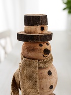 Сувенир новогодний «Снеговик», 11.5×11.5×25.5 см, манговое дерево - Фото 4