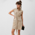 Платье женское MINAKU: Safari  мини цвет бежевый ,р-р 42 - фото 321629150