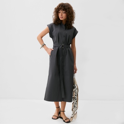 Платье миди женское MINAKU: Safari, графит, размер 46