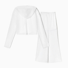 Комплект женский (лонгслив с капюшоном, брюки) MINAKU: Casual Collection цвет белый, р-р 42 - Фото 9
