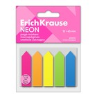 Закладки с клеевым краем пластиковые, 12х45 мм, ErichKrause, "Neon Arrows", 125 листов, 5 цветов - Фото 2