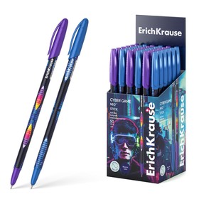 Ручка шариковая ErichKrause "Neo Stick Cyber Game" игольчатый узел 0.7 мм, чернила синие, микс