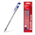 Набор ручек шариковых 3 штуки, ErichKrause ULTRA-20 Stick Classic игольчатый узел 0.7 мм, чернила синие, прозрачный корпус - фото 26550054