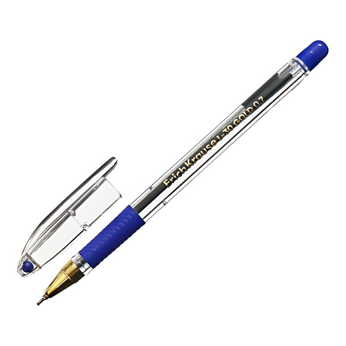 Ручка шариковая, ErichKrause, L-30 Gold Stick&Grip Classic узел 0.7 мм цвет синяя