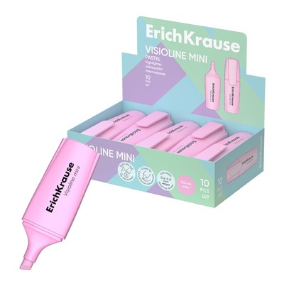 Маркер текстовыделитель 5 мм, ErichKrause "Visioline Mini Pastel", цвет розовый