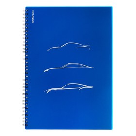 Тетрадь A4 80 листов, клетка на спирали, ErichKrause, "Mirage" пластиковая обложка синяя