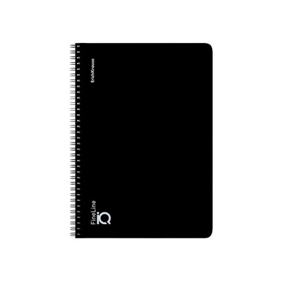 Тетрадь B5 100 листов клетка на спирали, ErichKrause "IQ FineLine Classic", пластиковая обложка, цвет черный
