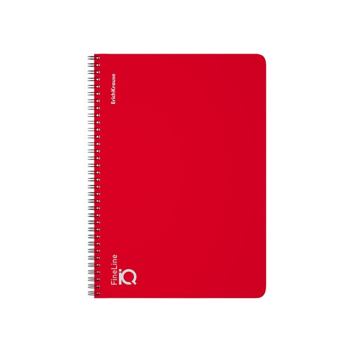 Тетрадь B5 100 листов, клетка на спирали, ErichKrause, "IQ FineLine Classic" пластиковая обложка красный - Фото 1
