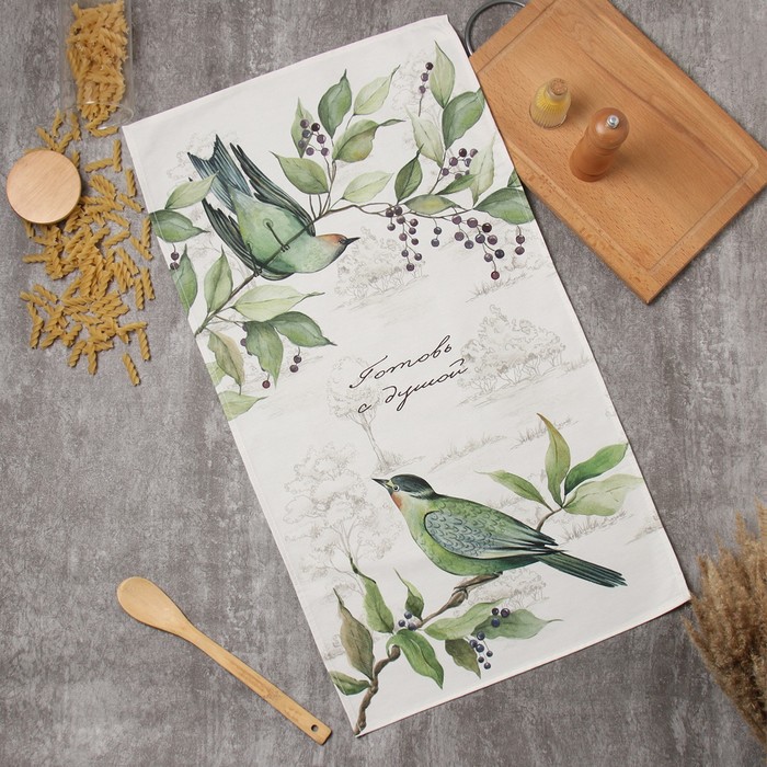 Полотенце «Этель. Готовь с душой», 40×73 см, 100% хлопок, саржа 190 г/м²