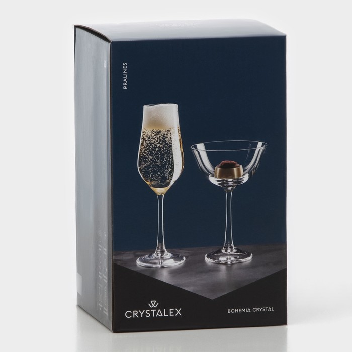 Набор стеклянных бокалов для шампанского «Пралине», 100 мл, 4 шт - фото 1928638911