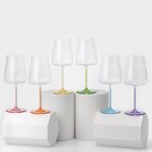 Набор стеклянных бокалов для вина RAINBOW FRESH, 600 мл, декор, 6 шт - фото 4455989