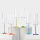 Набор стеклянных бокалов для шампанского RAINBOW FRESH, 210 мл, декор, 6 шт - фото 4455997