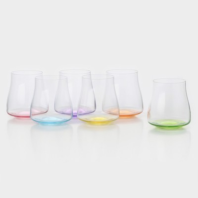 Набор стеклянных стаканов RAINBOW FRESH, 350 мл, декор, 6 шт