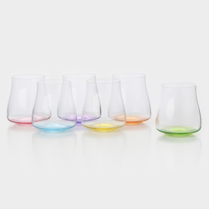Набор стеклянных стаканов RAINBOW FRESH, 350 мл, декор, 6 шт - Фото 1