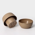 Горшок для цветов с поддоном «СибПолимер. Дуэт», 1.5 л, пластиковый, цвет кофе с молоком - Фото 4