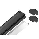 Профиль алюминиевый встраиваемый Ambrella Illumination Alum Profile, GP1001BK, 2000х6.8х21.5 мм, цвет чёрный, чёрный рассеиватель - Фото 5