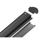 Профиль алюминиевый встраиваемый Ambrella Illumination Alum Profile, GP1001BK/BK, 2000х6.8х21.5 мм, цвет чёрный, чёрный рассеиватель - Фото 4