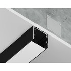 Профиль алюминиевый накладной/подвесной Ambrella Illumination Profile System, GP2500BK, 2000х25х25 мм, цвет чёрный, матовый рассеиватель - Фото 4
