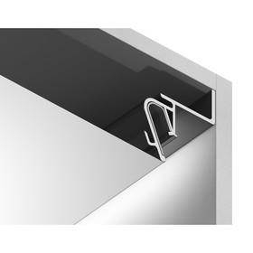 Профиль алюминиевый парящий Ambrella Illumination Alum Profile, GP4100BK, для натяжного потолка с шириной теневого зазора 15 мм, 2000х34х26 мм, цвет чёрный