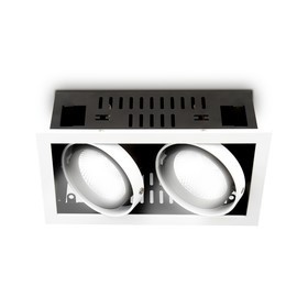 Светильник встраиваемый карданный Ambrella Techno Spot Office Tech T812 BK/CH 2*12W 4200K, 12Вт, Led, цвет белый, чёрный