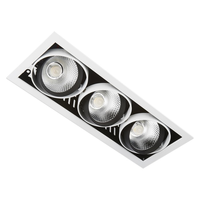 Светильник встраиваемый карданный Ambrella Techno Spot Techno T813 BK/CH 3*12W 4200K, 12Вт, Led, цвет белый, чёрный - Фото 1